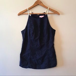 Lily Pulitzer Navy Lace Tank Top